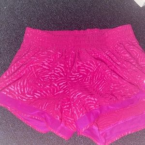 Athleta pink patterned running shorts